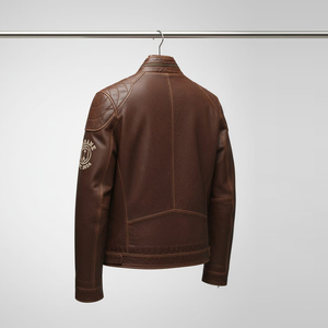 Blouson aviateur en cuir artisanal personnalisé, toile enduite, col montant, design d'hiver, respirant, coupe-vent, quincaillerie durable, à capuche, pour homme - Product Image 3