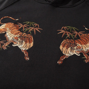 Sweat-shirt à capuche oversize pour homme, lourd, broderie, hiver, sans cordon, haute qualité, 100% coton molletonné - Product Image 6