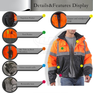 Chaqueta de Trabajo Reflectante de Alta Visibilidad con Corte Moderno, Hombros y Mangas Reforzados, Perfecta para Trabajos de Construcción e Industriales - Product Image 4