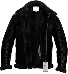 100% véritable peau de vache cuir grande taille hommes hiver Bomber veste avec toile tissu lettre motif avant Logo Style Vintage - Product Image 2