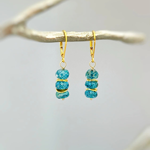 Dainty London Blue Topaz <b>Earrings</b> Dainty 925 Real <b>Solid</b> Sterling <b>Silver</b> November Birthstone Gift Handmade 14k Gemstone Jewelry - Product Image 1