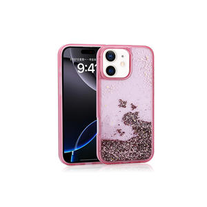 Coque de téléphone en silicone souple avec paillettes scintillantes pour iPhone 12 13 Pro Max & 14 Plus - Coque arrière transparente antichoc - Product Image 1