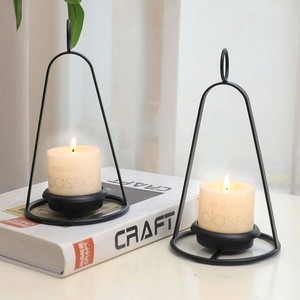 Wicket Top Quality New Unique Design Best Selling With Cylinder Glass High Quality Matte Black Candle <b>Lantern</b> Hurricane - Product Image 2