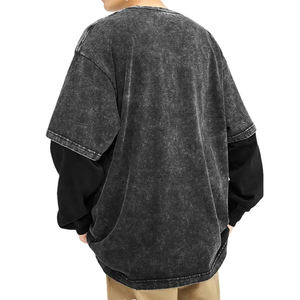 เสื้อผ้าสตรีทแวร์ขายดี ใส่สบาย ผลิตตามสั่ง ผ้าฝ้าย 100% ล้างสีแบบ Acid Wash ทรงโอเวอร์ไซส์ พิมพ์ลายดิจิทัล แขนสั้น ผ้าสองชั้น แห้งเร็ว - Product Image 3