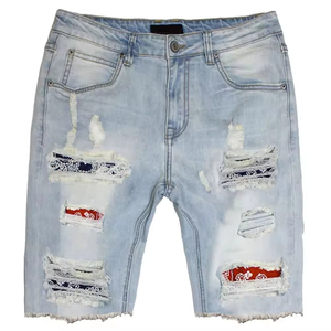 Bonne qualité couleur unie dernière conception confortable hommes Denim court nouveauté vêtements d'entraînement Denim Shorts hommes mode ample - Product Image 6