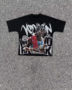 Venta al por mayor de camisetas de moda de diseño de gran tamaño gráficos de impresión de gran tamaño camiseta Streetwear camiseta - Product Image 3