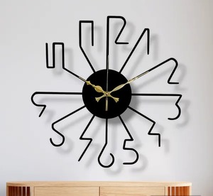 Classic High Quality Black Metal Wall Clock Modern Chic Statement Piece Eye Catching Design Perfect For Any Home Interior - Product Image 1
