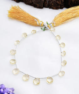 หินควอตซ์น้ำผึ้งทรงเหลี่ยมเจียระไนแฟนซี สำหรับทำเครื่องประดับชั้นดี - Product Image 1