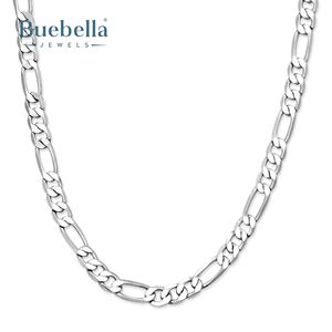 Gran oferta, Plata de Ley 925, 14K, chapado en oro blanco, cadena Figaro de 5mm, collares de moissanita Premium para hombres - Product Image 3