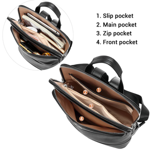 Logotipo de diseño personalizado de alta calidad, fácil de llevar, Mochila De Cuero genuino para oficina, bolsa para ordenador portátil para hombres y mujeres - Product Image 2