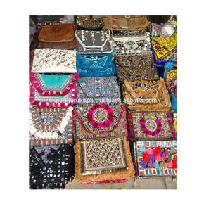 Sac de soirée en tissu de lin bohème personnalisé pour femmes belle broderie fermeture à glissière pochette sacs à main avec perles - Product Image 2