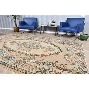 Grand tapis turc de 6,3 x 8,9 pieds, tapis vintage brun patchwork - Product Image 3