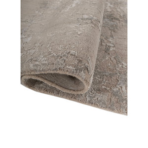 Alfombra Erbe de Lana y Seda de Bambú Anudada a Mano, Gris y Negra, Abstracta, para el Hogar, Pasillo, Forma Rectangular, 10 mm, para Habitación de Adolescentes - Modelo - Product Image 2