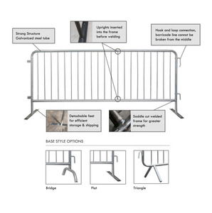 Barrera Temporal de Acero para Control de Multitudes, Barrera para Peatones para Eventos, Barrera para Control de Multitudes en Carreteras - Product Image 4