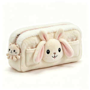 Étui à crayons personnalisé en peluche lapin, mignon, moelleux, en forme d'animal - Product Image 3