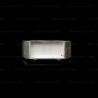 Handgefertigter massiver 925er Silber 7x14mm rechteckiger Siegelring mit Fassung für Muttermilch, DIY Asche, Erinnerungsstücke, 22K vergoldet, mit Beutel