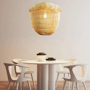 Plafonnier en rotin conçu pour les projets d'éclairage intérieur, avec une texture tissée naturelle et une diffusion de lumière douce - Product Image 2