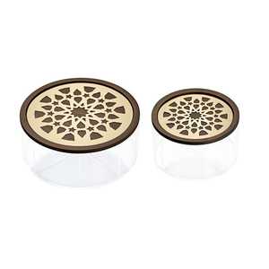 Perfect Ramadan Kareem & Eid Mubarak Gift Edition Premium Handmade Acrylic Candy & Chocolate Box with Wooden Shell Inlay Lid - Product Image 2