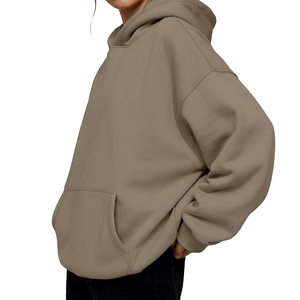 <b>Women</b> <b>Khaki</b> Oversized Hoodie Fleece Pullover Sweatshirt with Kangaroo Pocket Casual Hooded <b>Top</b> - Product Image 3