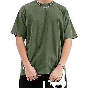 Meilleur prix T-shirt homme à épaules tombantes et coupe courte, T-shirts homme personnalisés effet délavé, logo, faible MOQ, vente en gros Pakistan - Product Image 4