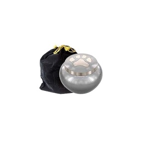 2024 urnes de crémation pour animaux de compagnie imprimées en patte noire finie antique fabricant urnes pour animaux de compagnie en métal en aluminium pour cendres à bas prix - Product Image 1