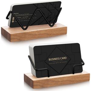 Good Wood and Wire Business <b>Card</b> Stand Sleek Organizer for Office Desks or Receptions Holds Multiple <b>Cards</b> Professional Display - Product Image 6