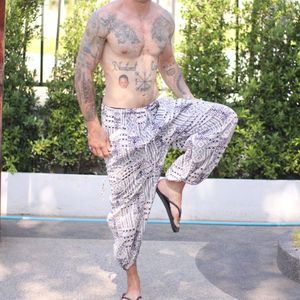 Thaïlande-Made 100% coton respirant écologique sarouel taille élastique décontracté cordon imprimé pantalon exportation en gros - Product Image 5