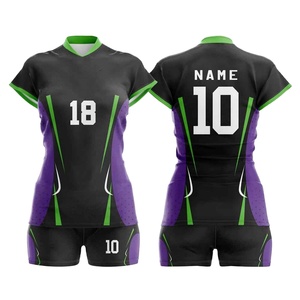 Premium Quality Durable Women Set With Sweat Wicking Digital Print Jersey <b>Secure</b> Fit Shorts For Practice Volleyball Team Uniform - Product Image 4