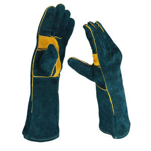 Guantes de soldadura de la mejor calidad para protección de manos, guantes de soldadura de cuero vacuno, guantes de protección para trabajo y camping para hombres - Product Image 1