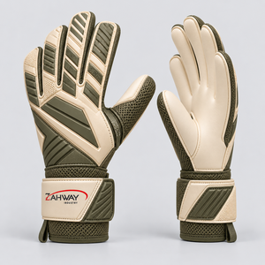 Gants de gardien de but de football à faible MOQ en cuir PU, antidérapants, avec protection des doigts et sangle de poignet réglable, unisexes - Product Image 4