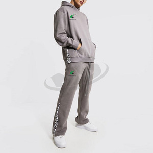 Nouveau design – Survêtement uni évasé pour homme – Sweat à capuche et pantalon de jogging personnalisables – Tissu épais – Style décontracté et tendance – Collection hiver streetwear - Product Image 4