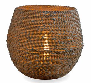 Bougeoir votif en fil métallique pour la décoration de maison et de mariage Support votif de forme ronde argenté brillant fait à la main - Product Image 6