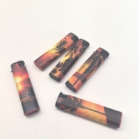 Briquet torche coupe-vent à flamme jet, allumage piézoélectrique, au butane, électronique, en plastique, rechargeable, pour cigares et cigarettes en extérieur