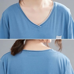 T-shirts d'été à col en V pour femmes, vêtements décontractés pour femmes, t-shirt respirant pour femmes - Product Image 6