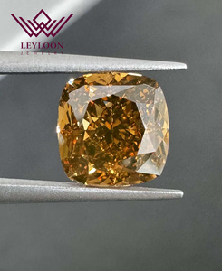 Cuscino per gioielli Leyloon taglio 3.00ct fantasia marrone scuro arancio SI1 per diamante naturale certificato per la creazione di gioielli - Product Image 1
