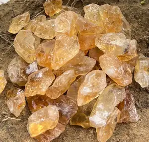 黄水晶粗糙宝石原始散装粗糙矿物未经加热未经处理的粗糙尺寸黄色黄水晶原始粗糙宝石珠宝制作。