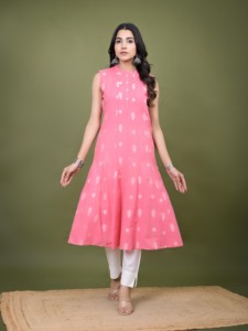 Colección Exclusiva de Diseñador: Kurtis Rama de Algodón Puro de Manga Corta Estilo Verano para Mujer, Corte A, Listos para Usar, con Estilo Étnico y a la Moda - Product Image 5