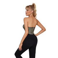 Corset en acier avec imprimé gris argenté et fermeture éclair