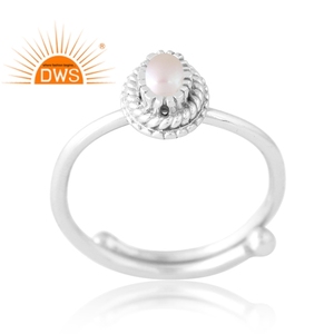 New Arrivals 925 Silver Natural Pearl Gemstone Ring Custom Jewelry <b>for</b> Women <b>Gift</b> <b>for</b> <b>Her</b> - Product Image 1
