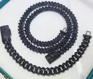 Cadena Única Unisex Personalizada Totalmente Iced Out Diamond Tennis para Moissanite Diamond White Gold y Yellow Gold Material - Product Image 3