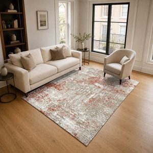 Tapis RUGS DEPOT LXDP-0835 en gros, couleur terre cuite dorée, style oriental traditionnel, imprimé numériquement, lavable en machine, en chenille, antidérapant - Product Image 2