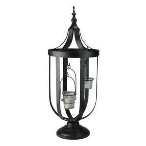 New Arrival Black <b>Lantern</b> Style <b>Tealight</b> Candle Holder for Home Decoration Christmas Festivities Features Votive Hanger Stand - Product Image 1