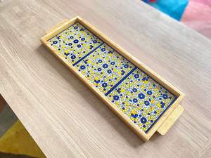 Plateau de dessous de plat en céramique en bois de qualité supérieure 100% - Product Image 4