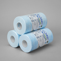 Krclean 100 feuilles bleues 20x20cm, essuie-tout absorbants 1 pli, 4/6 plis enroulés, pour le nettoyage des surfaces de cuisine