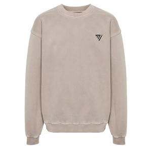 Sudadera de cuello redondo lavada Vintage unisex, jersey de gran tamaño informal, top de mezcla de algodón de manga larga con puños acanalados - Product Image 1