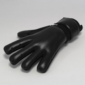 Gants de gardien de but de football noirs OEM, en cuir PU, antidérapants, avec sangle de poignet réglable et fermeture auto-agrippante, unisexe, pour le sport - Product Image 5