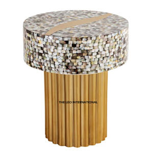 Tipo de pie Elegante Material de nácar Mesa auxiliar Dormitorio de alta calidad Salón y decoración de diseño de interiores de hotel - Product Image 4