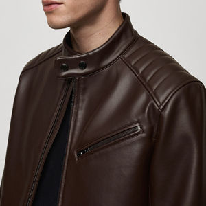 Veste en cuir de qualité supérieure pour homme, tailles personnalisées - Style vintage, option logo sur le devant, plusieurs couleurs, vestes en cuir pour homme - Product Image 3