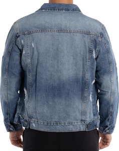 แจ็กเก็ตยีนส์กันน้ำวินเทจของผู้ชาย OEM เสื้อโค้ทโอเวอร์ไซส์มีกระดุมปิดสำหรับฤดูใบไม้ผลิซัพพลายเออร์ในปากีสถาน - Product Image 2