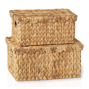 Storage Unit Handwoven Water Hyacinth <b>Boxes</b> New Design Natural Organizing Box with Custom Branded logo - Product Image 1